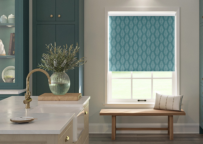 Fern Leaves, Petrol - Twist&Fit Roller Blind - Image 3